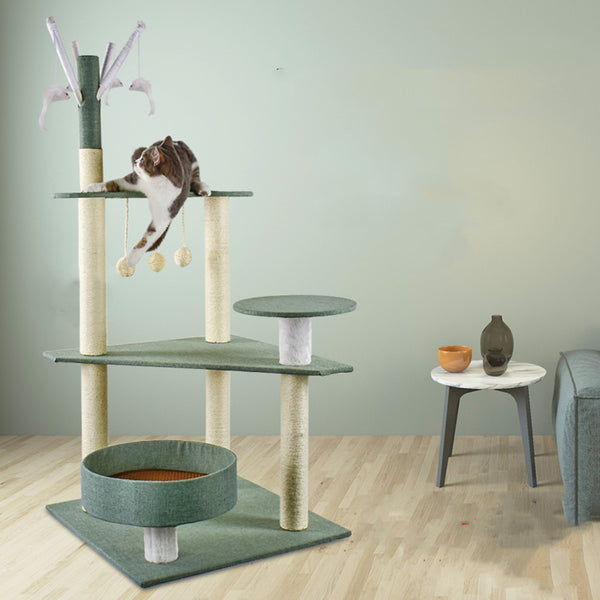 Cat Climbing Frame with Litter & Integrated Grab – Multi-Level Cat Tree